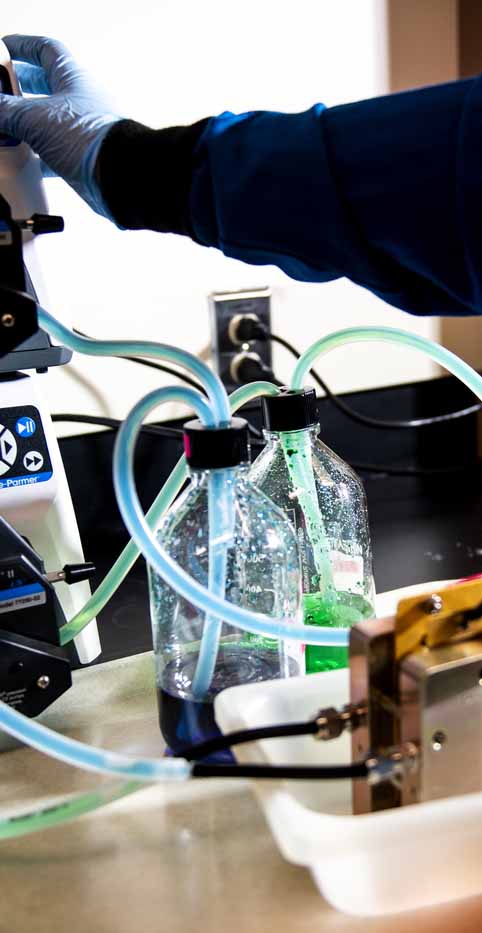 battery research experiment in lab